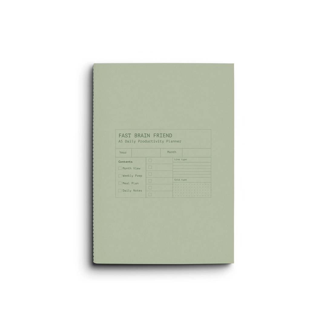 Fast Brain Daily Productivity Planner- Sage