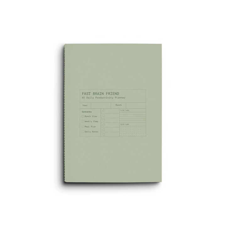 Fast Brain Daily Productivity Planner- Sage