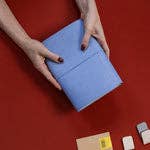 Refillable Notebook Folio- Periwinkle Blue Trifold