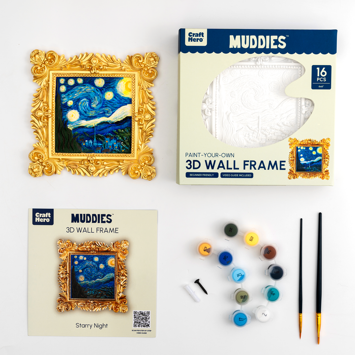 Muddies™ 3D Wall Frame Painting Kit — Starry Night