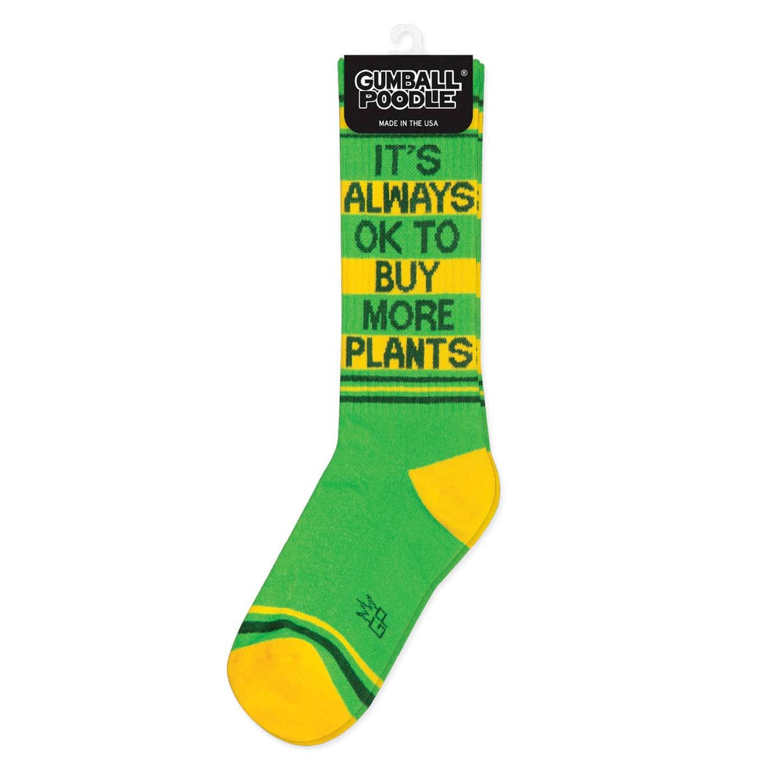 It's Always OK To Buy More Plants Gym Crew Socks