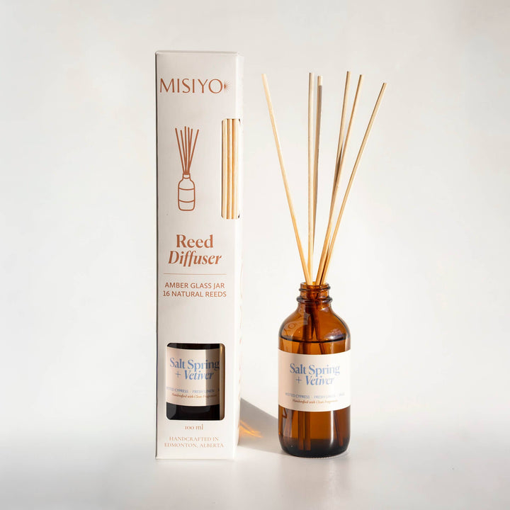 Salt Spring + Vetiver | Clean Reed Diffuser: Diffuser Set (with box + reeds)