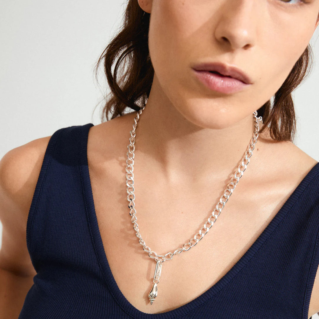Shell Charm Pendant - Silver