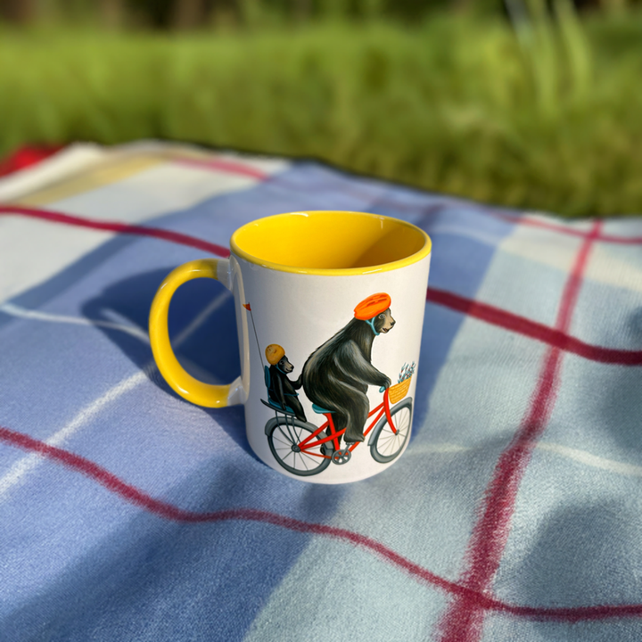 Bears riding a Bike Mug: 11oz - 325ml