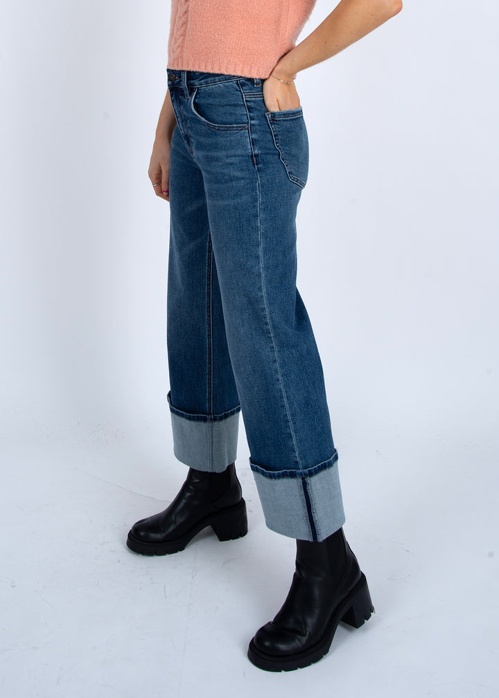 Cuff It Cropped Denim - Blue