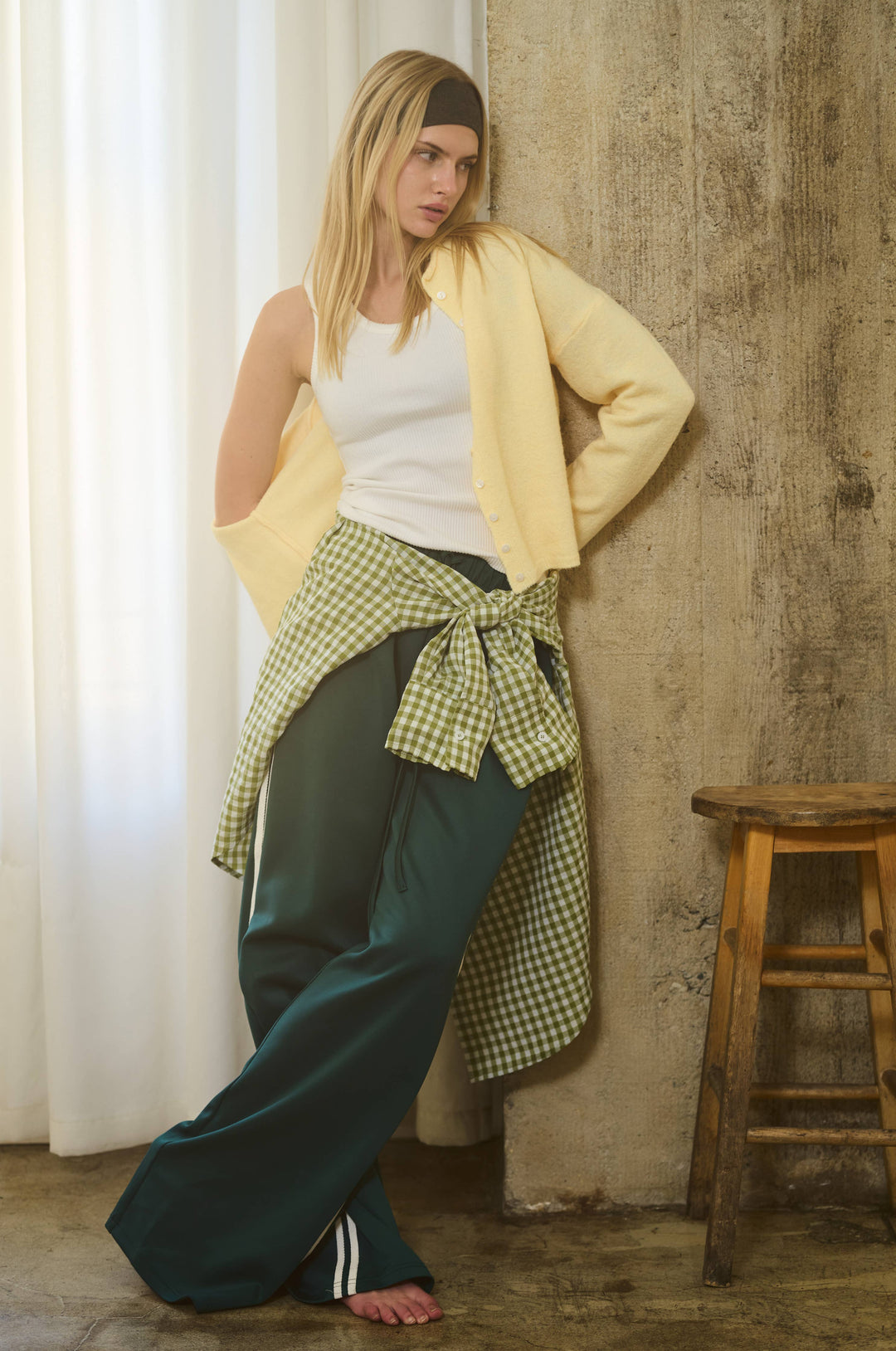 Essential Button Down Cardigan Top: Butter