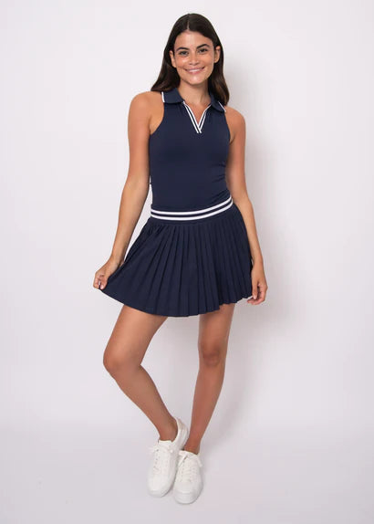 Yura Pleated Skort- Sea Blue