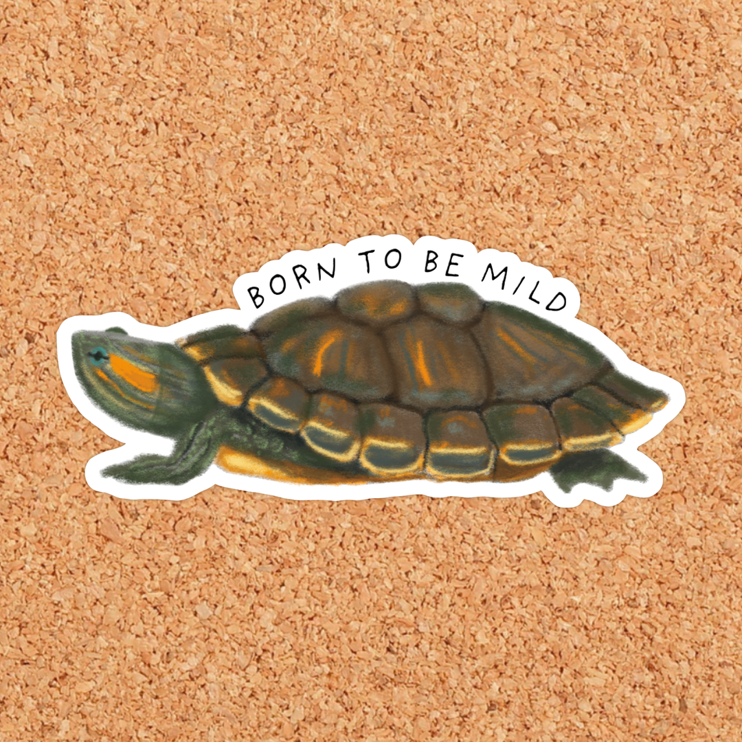 Born to be Mild Turtle Vinyl Sticker : Without Backer Card
