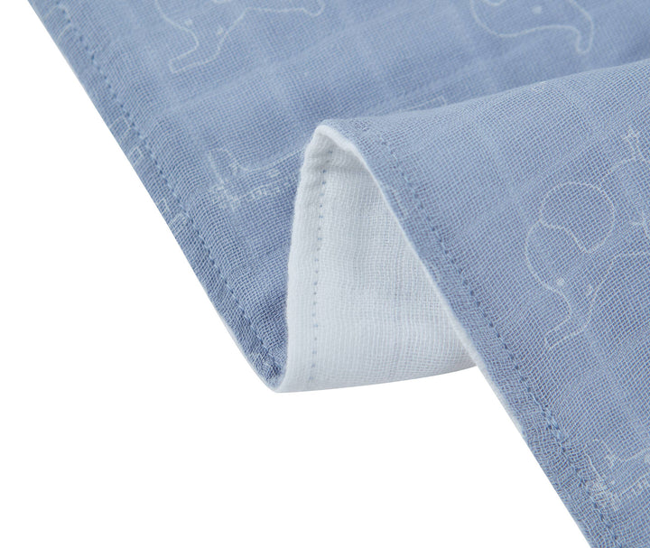 3 Pc Pack Muslin Bandana Bibs One Size- Blue