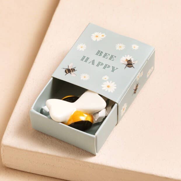 Tiny Matchbox Ceramic Tokens: Bee