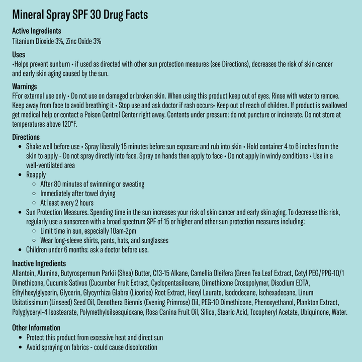 Bask SPF 30 Mineral Non-Aerosol Spray - Reef Safe Sunscreen