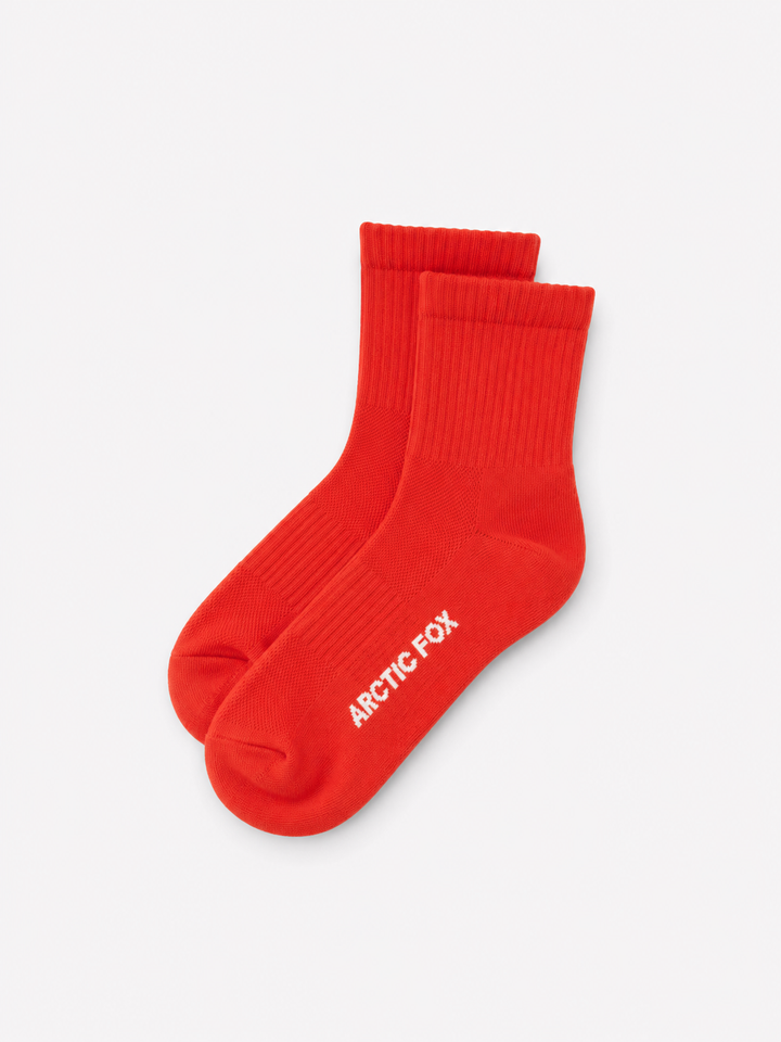 Short Everyday Sock - 100% Bamboo - Lava Red