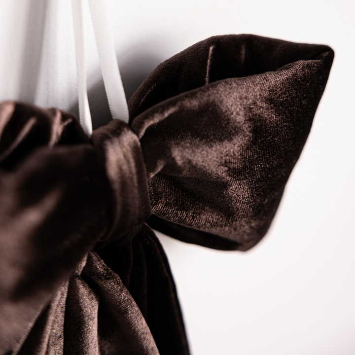 Brown Velvet Fabric Bows: Large