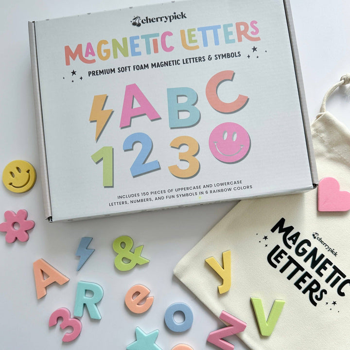 Soft Foam Magnetic Letters & Symbols: Pastel Rainbow