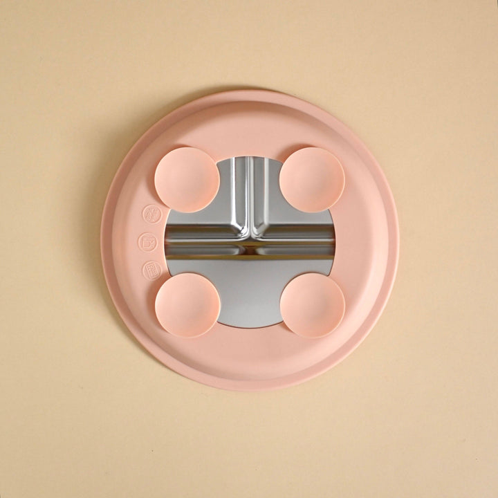Stainless & silicone suction plate - Blush