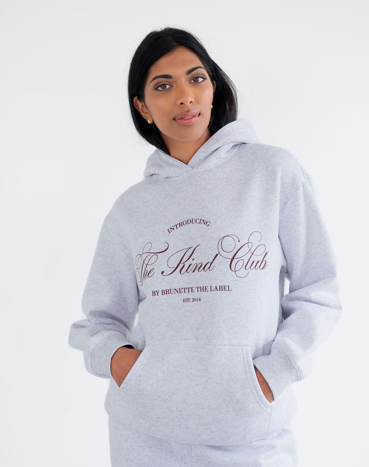 Kind Club Core Hoodie- Grey/Burgundy