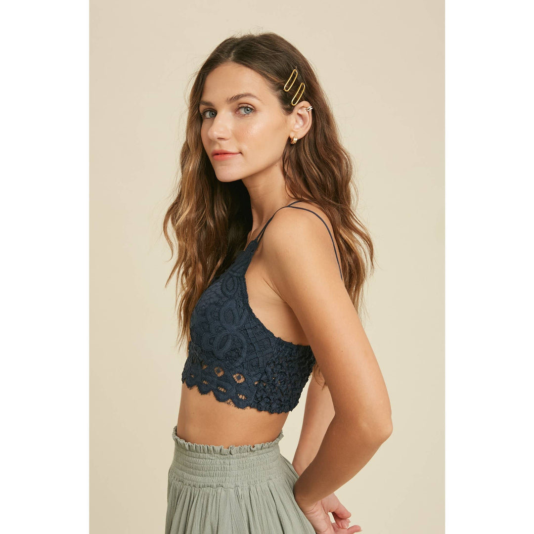 Lace Bralette - Navy