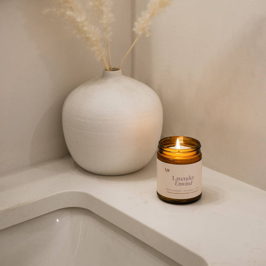 Lavender Unwind | All-Natural Canadian Beeswax Candle Jar