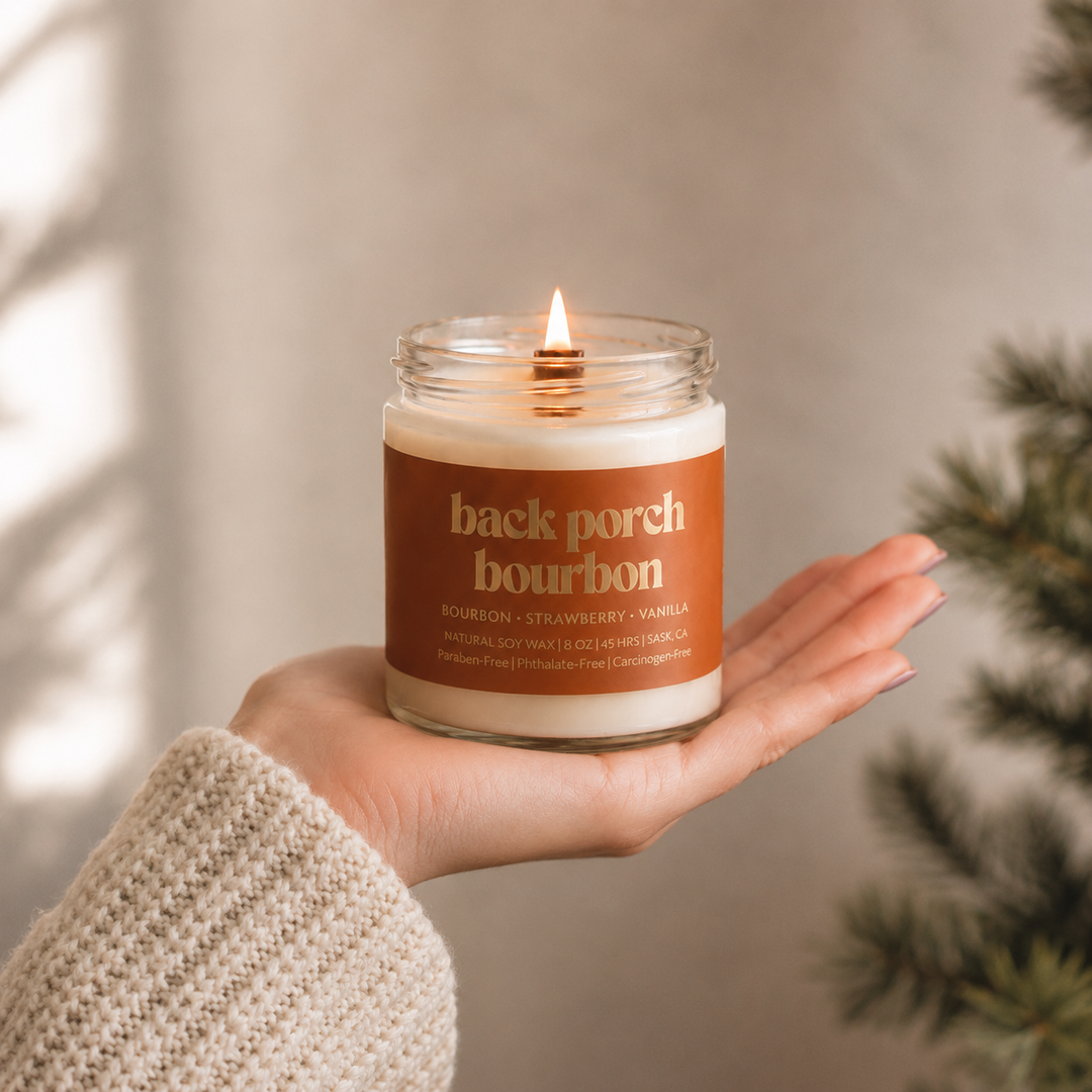 BACK PORCH BOURBON | 8OZ NON TOXIC SOY CANDLE | FALL COLLECTION