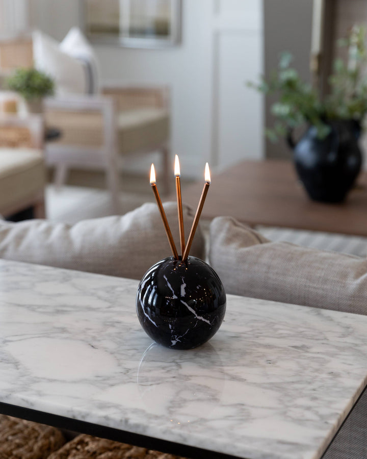 Neva Vase, Black Marble