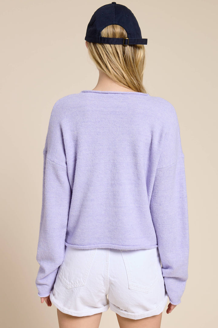 Essential Pullover Sweater Top: Blueberry