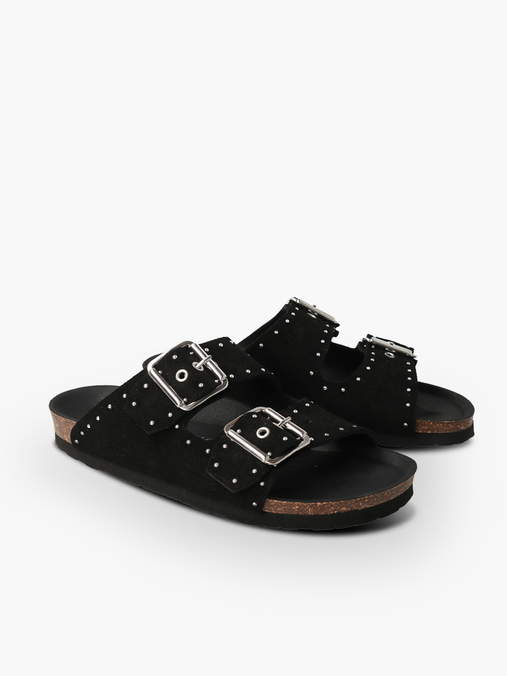 HONOLULU SANDAL - BLACK VELOUR