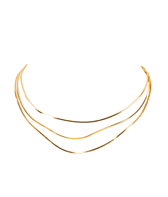 Trippy- 3 layered Necklace Stack- Waterproof- 18K Gold PVD
