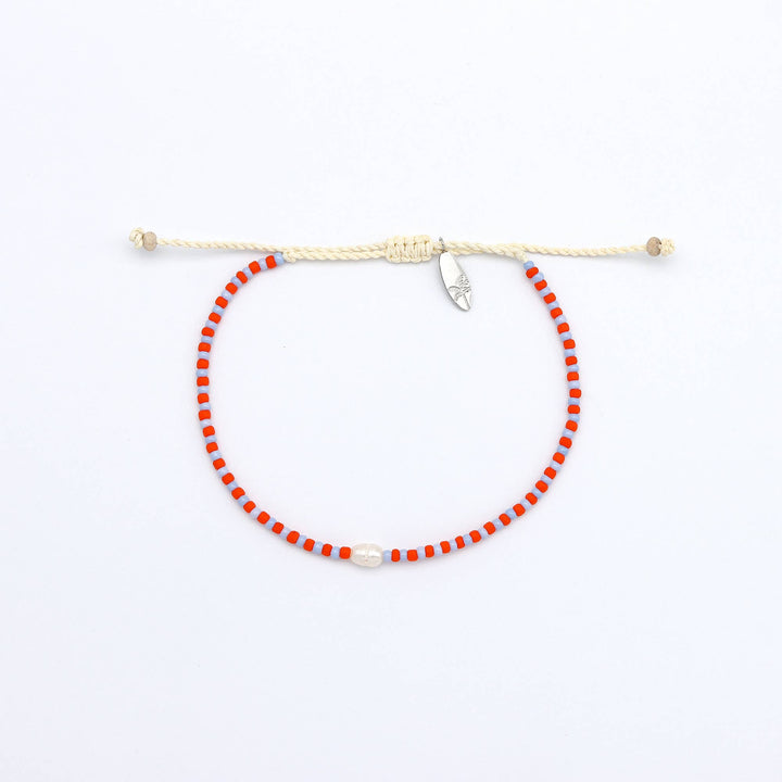 Mutiara Dainty Beaded Bracelet: Pink & Blue