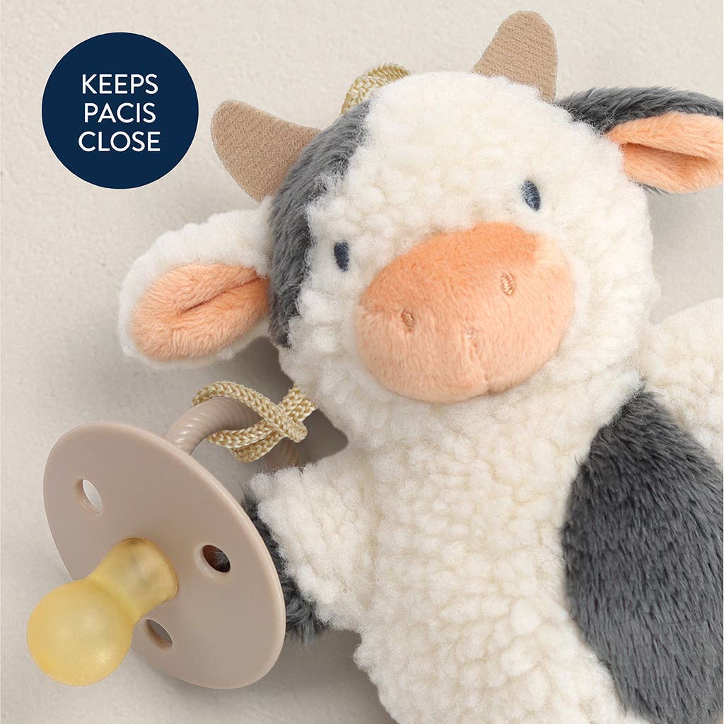 Bitzy Pal Natural Rubber Pacifier & Plush: Cow
