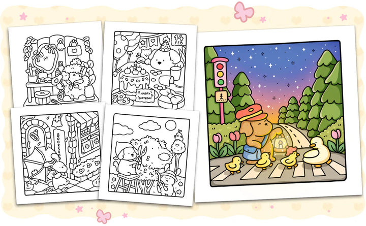 Cozy Cuties Colouring Book