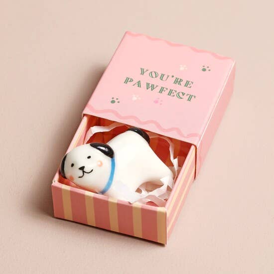 Tiny Matchbox Ceramic Tokens: Dog