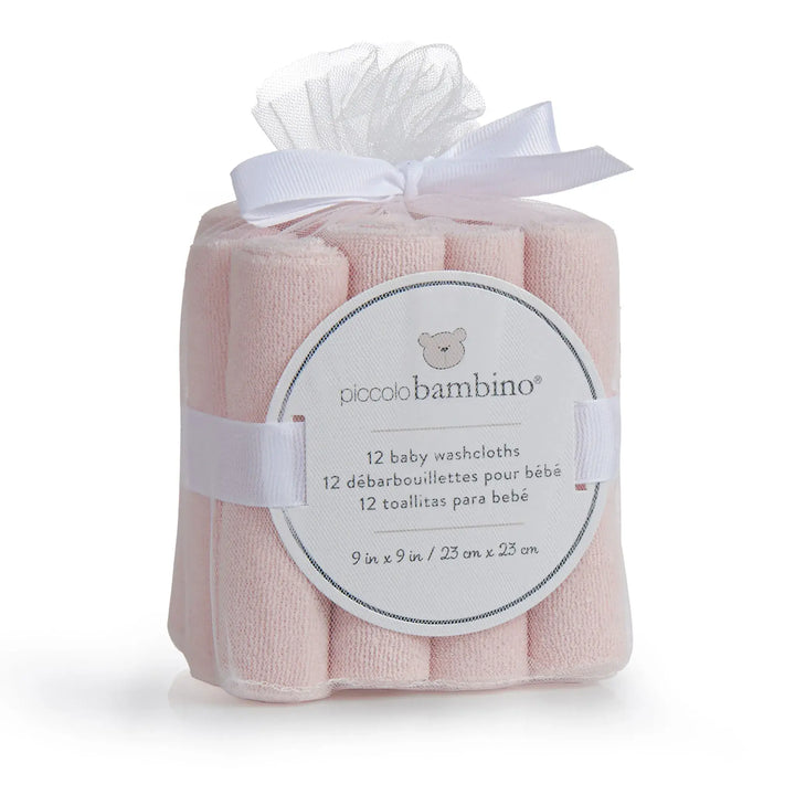 12 Pack Cotton Washcloths: Pink