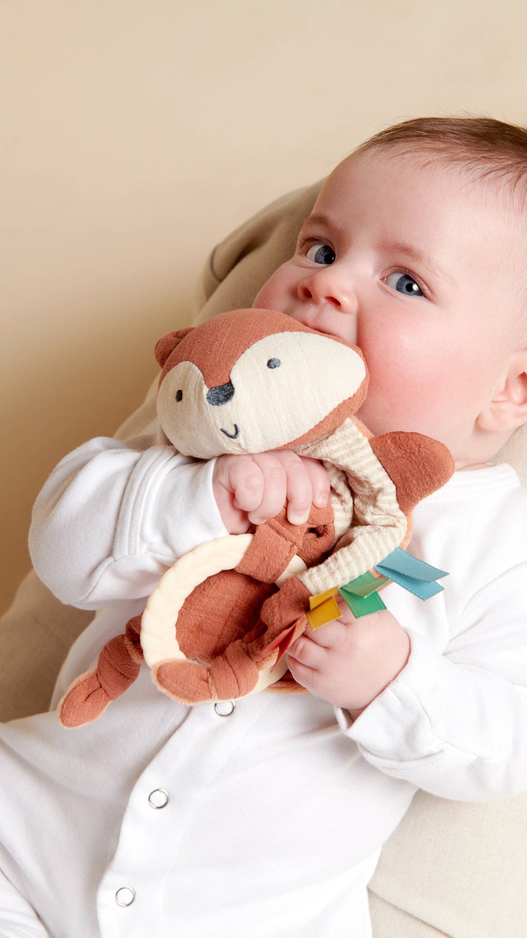 Bitzy Crinkle™ Sensory Toy With Teether: Mallard