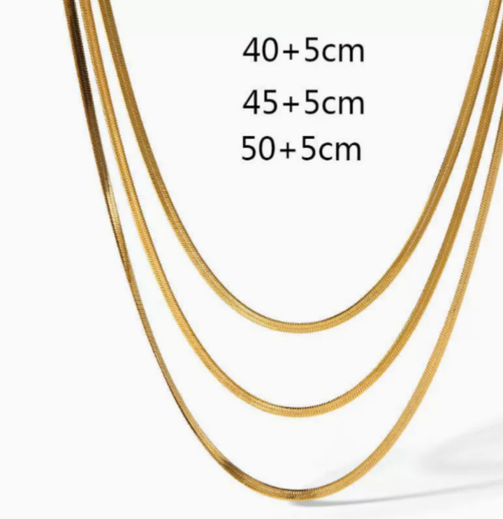 Trippy- 3 layered Necklace Stack- Waterproof- 18K Gold PVD
