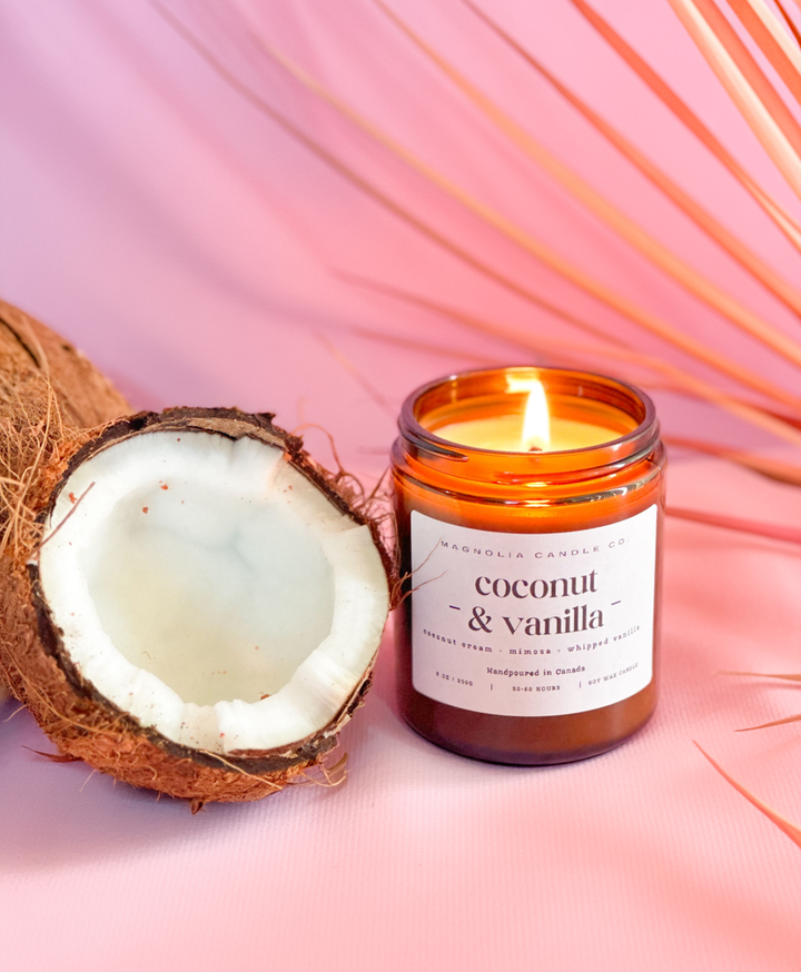 Coconut + Vanilla Candle-8oz