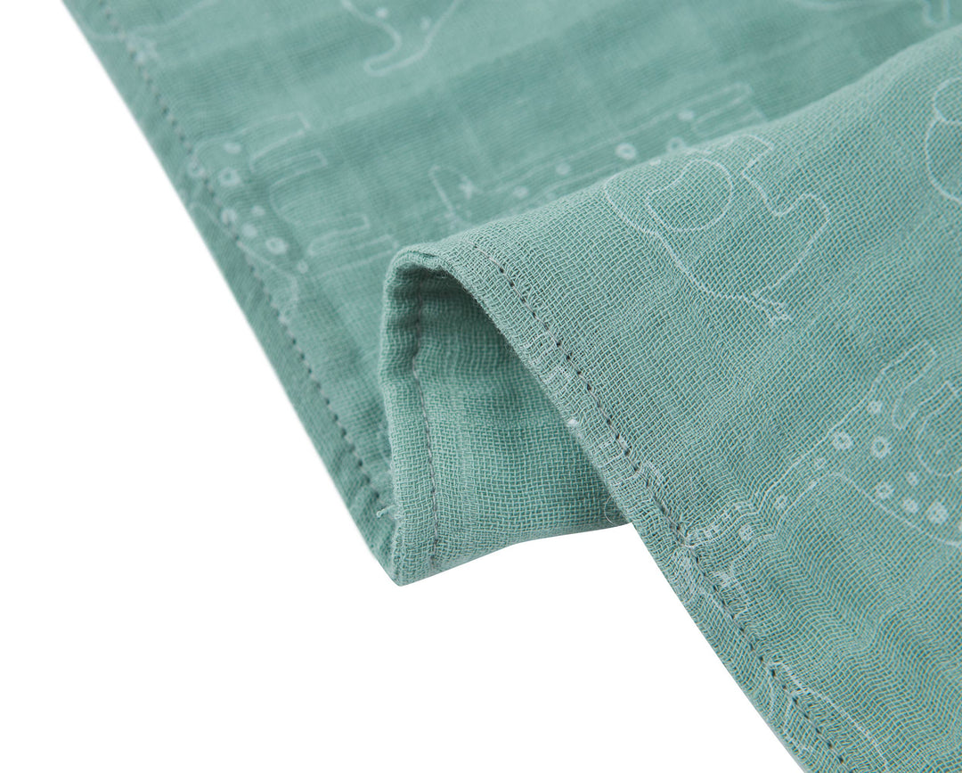 3 Pc Pack Muslin Bandana Bibs One Size- Green