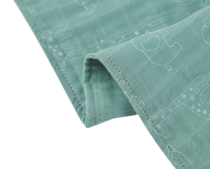 3 Pc Pack Muslin Bandana Bibs One Size- Green