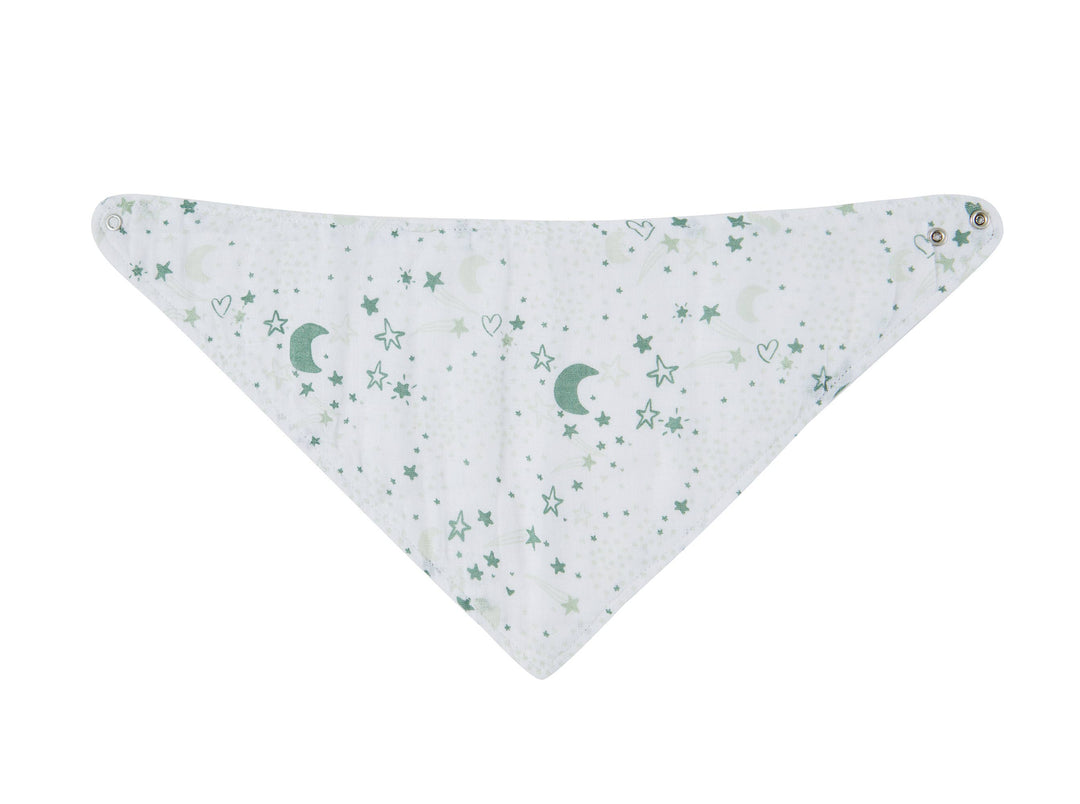 3 Pc Pack Muslin Bandana Bibs One Size- Green