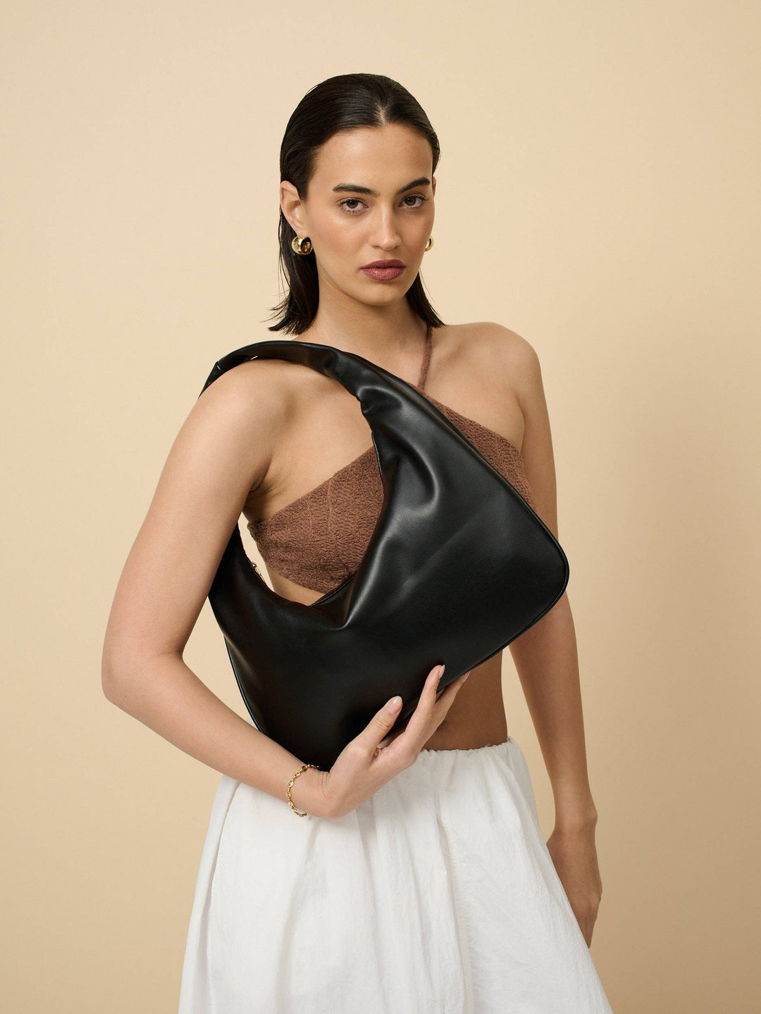 Hobo Shoulder Bag - Black