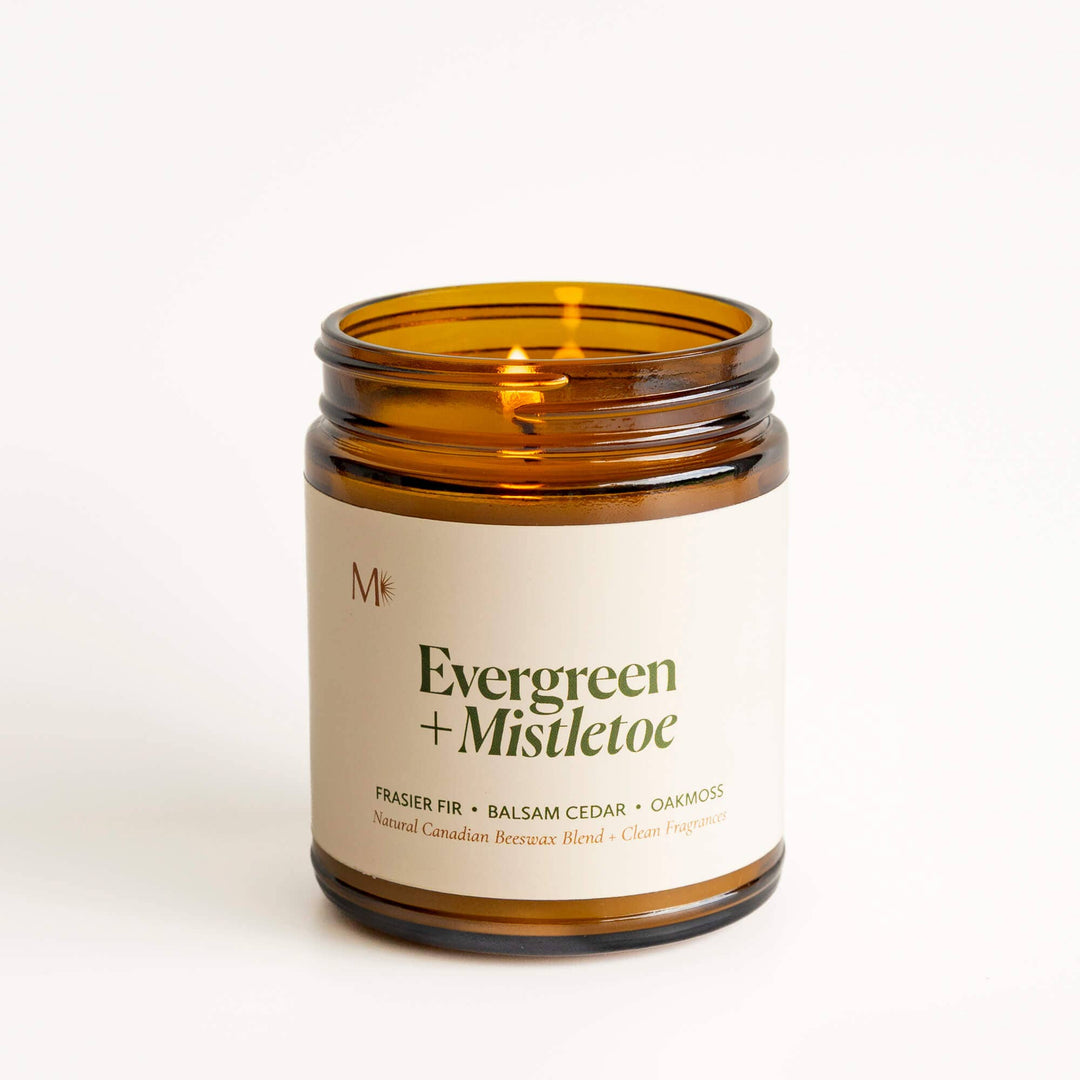 Evergreen + Mistletoe | Canadian Beeswax Candle