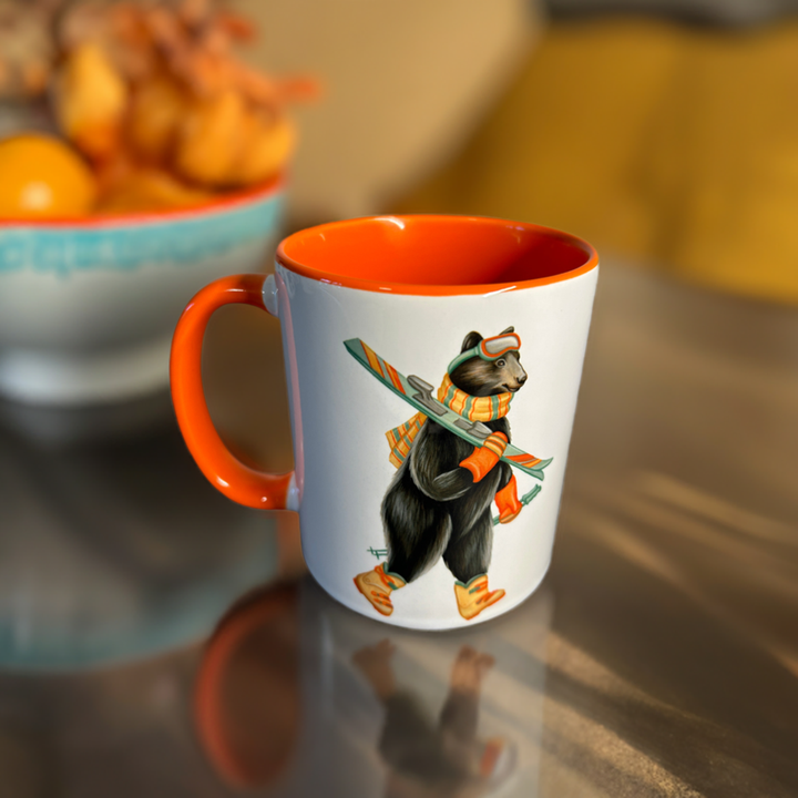 Bear skiing Mug: 15oz - 445ml
