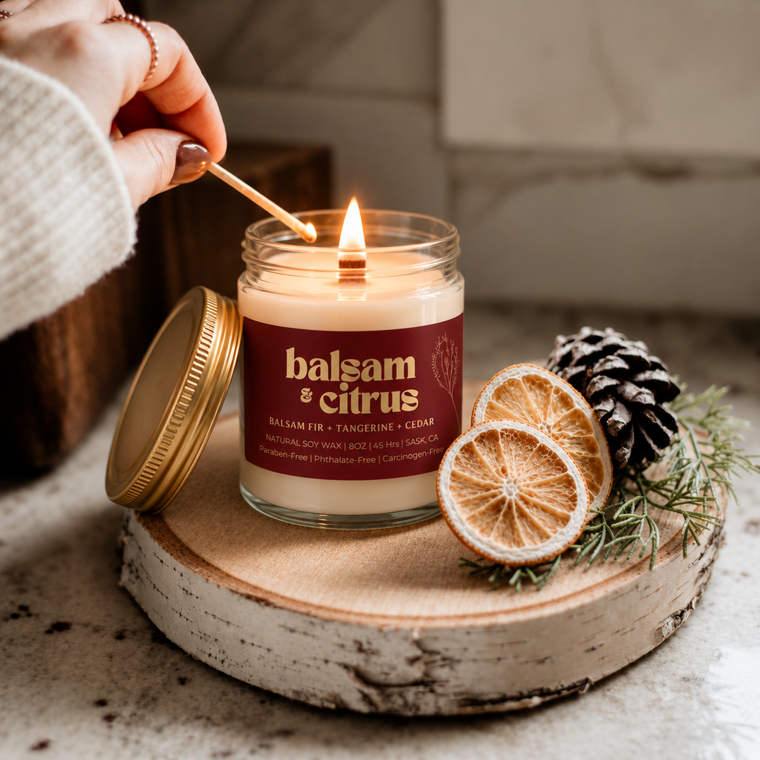 BALSAM & CITRUS | 8OZ NON TOXIC SOY CANDLE | HOLIDAY COLLECTION
