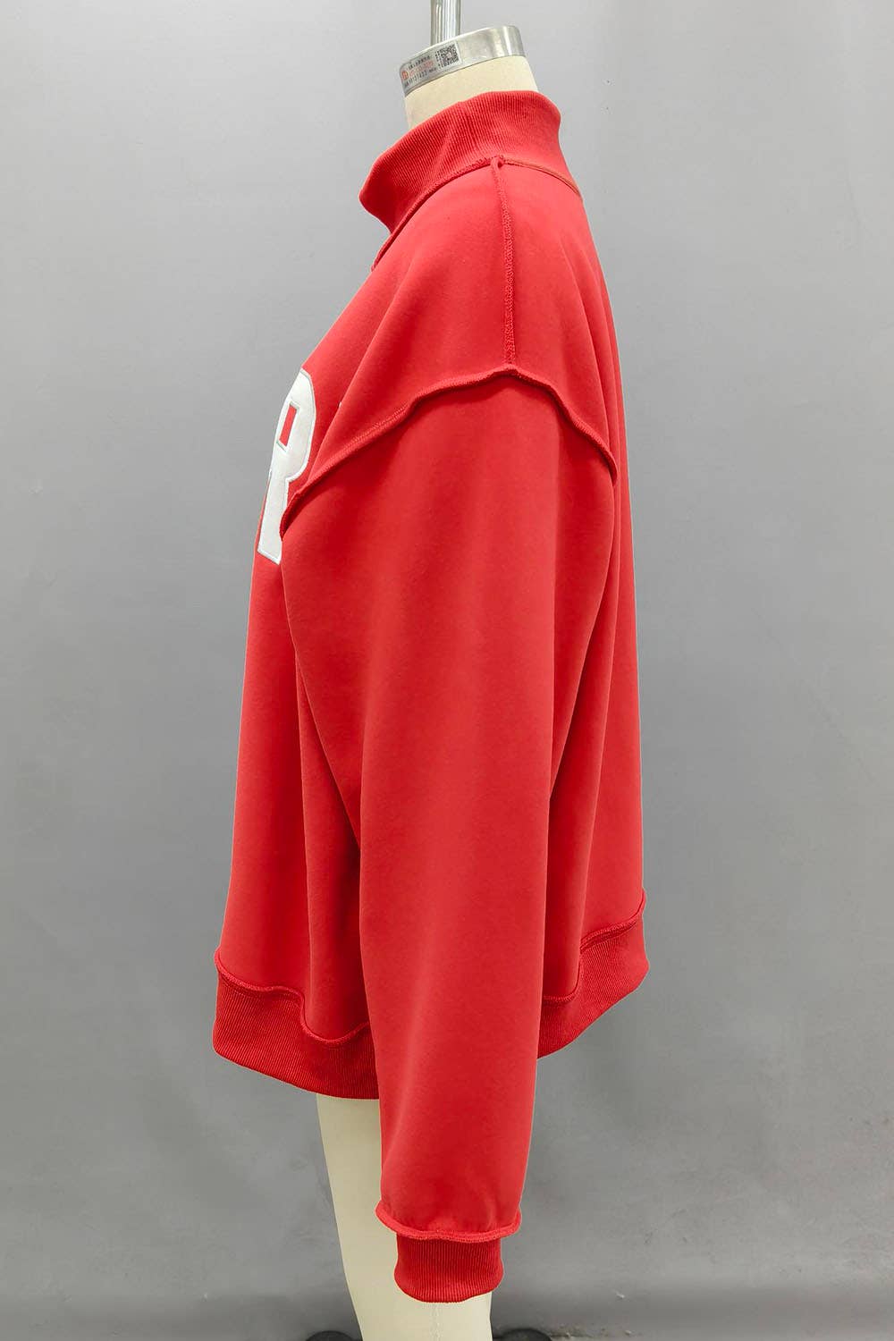 'MERRY' Embroidered Mock Neck Sweatshirt