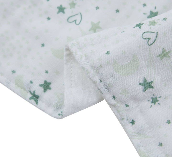 3 Pc Pack Muslin Bandana Bibs One Size- Green