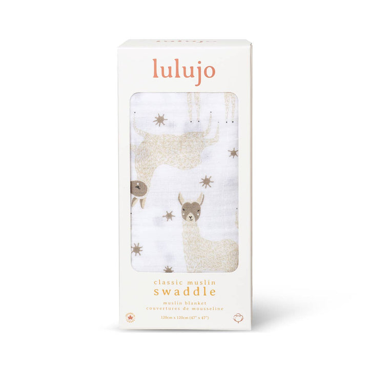 Muslin Swaddle Blanket – Llama 