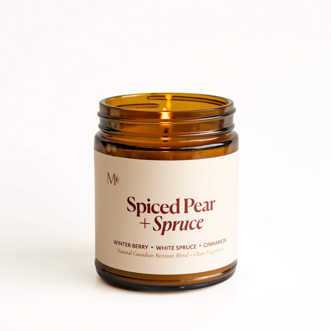 Spiced Pear + Spruce | Canadian Beeswax Candle