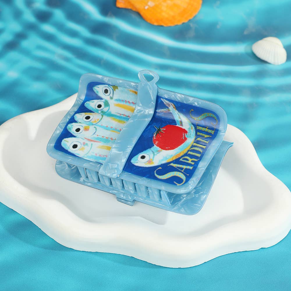 Sardine Can Claw Clip: Blue