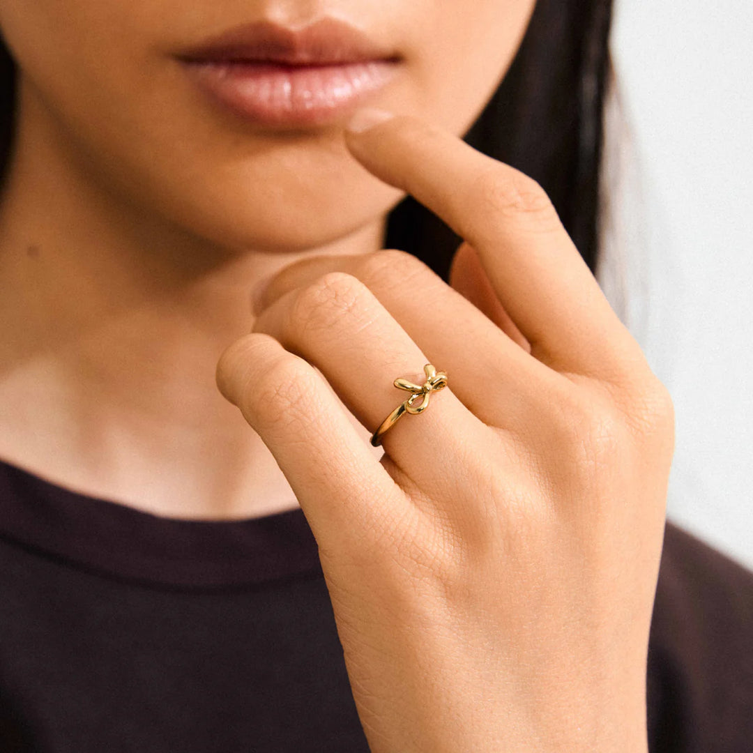 LULU Bow Stack Ring- Gold