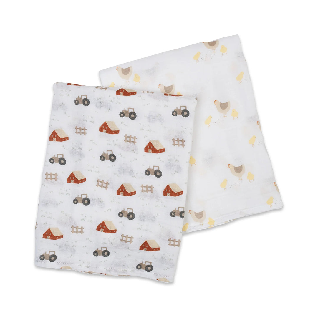 Lulujo- 2 Pack Cotton Muslin Swaddles