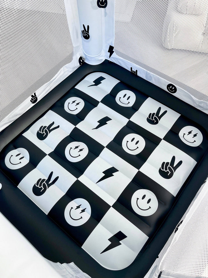 Magic Bounce House – Mini Cordless Indoor Bouncer (Monochrome Smiley)